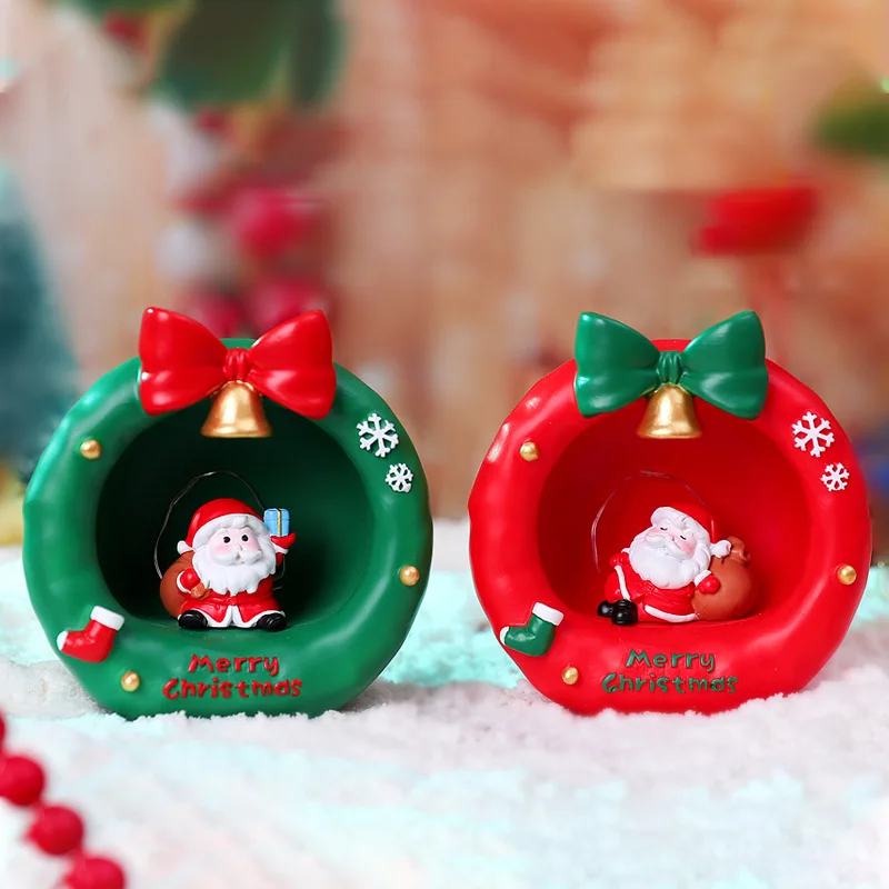 Resin Christmas Ornaments New Christmas Garland Old Man Star Light Resin Decorations Creative Cross-Border Christmas Hot Small