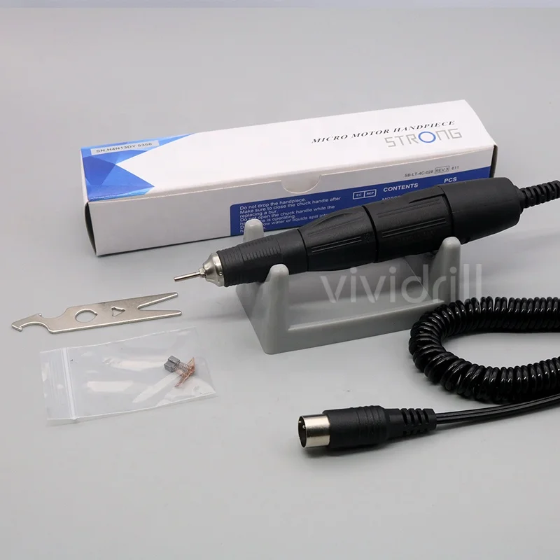 Manufacturer strong 102L electric nail file micromotor handpiece 35000 rpm drill for acrylic nail kit tools OEM private logo