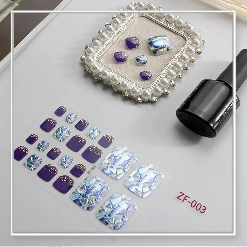 Newest Iso Certificate Custom Printed 3D Toe Nail Stickers For Women Design Manufacturer In China