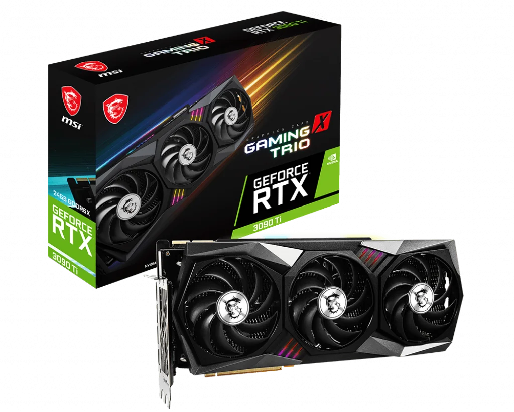 2022 New List RTX 3090Ti MSI Gaming X Suprim X RTX 3090 Ti 24GB 384 Bit 3 Fan Flagship Graphics GPU Card