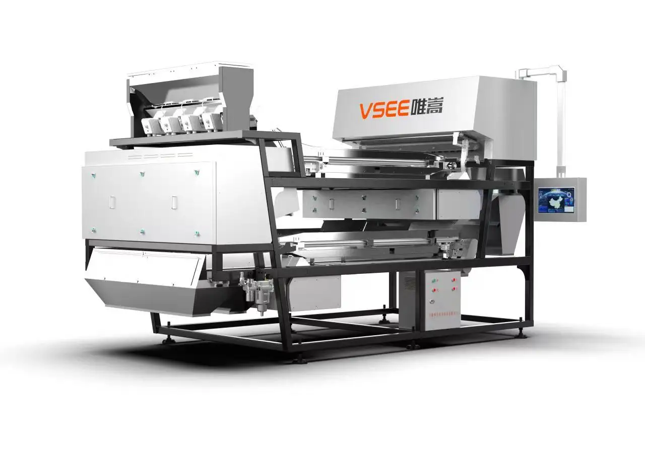 Double-Layer Belt Conveyor CCD Colour Sorter Broken Glass Bottles Color Sorter Separator Glass Color Sorter Sorting Machine