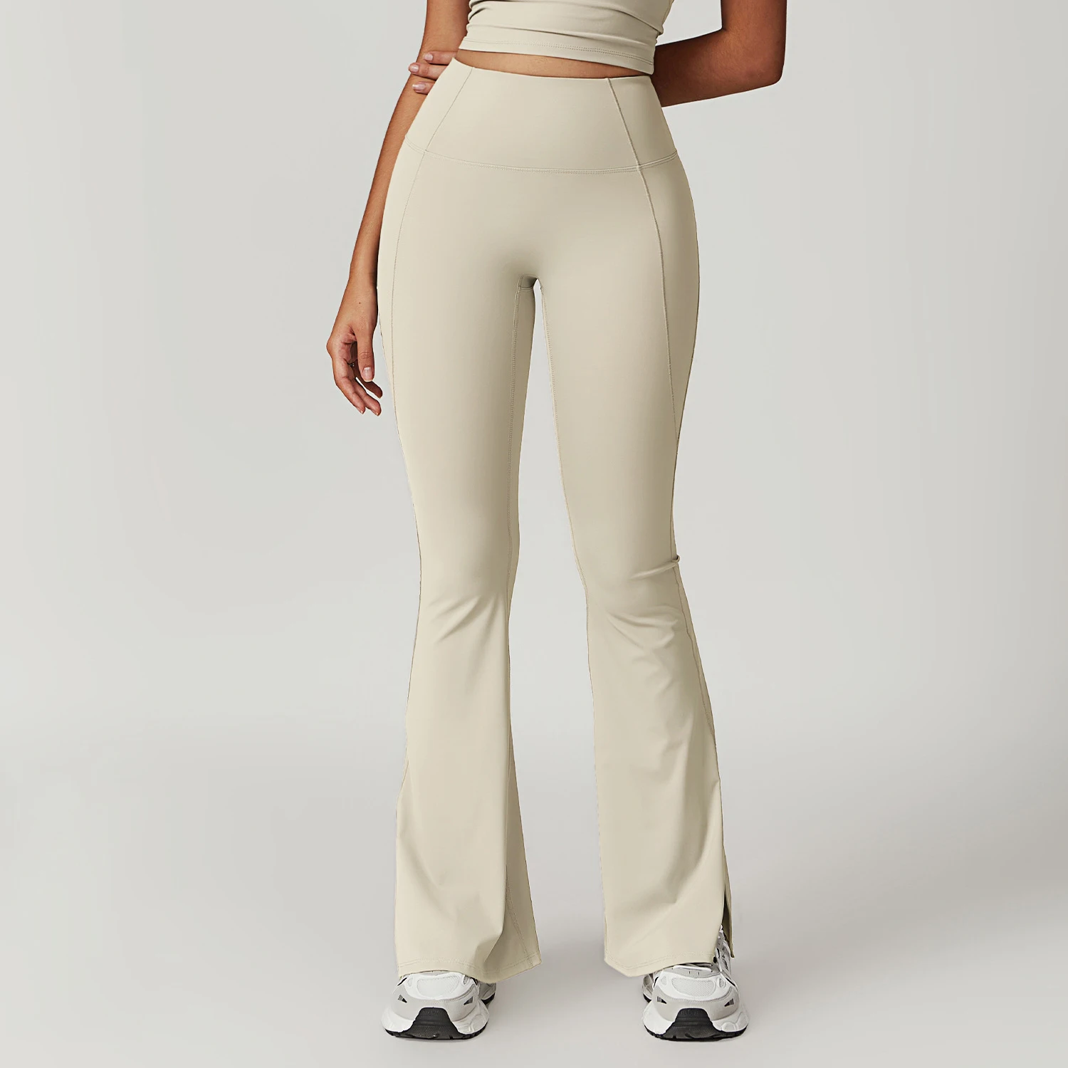 Quick-drying casual flared pants for women to wear as outerwear, high waist wide leg hip lift yoga pants for fitness and sports