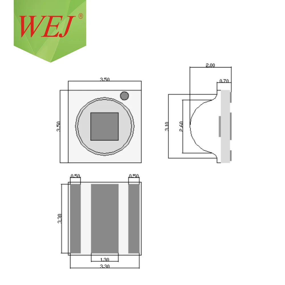WEJ RoHS Factory IC buit-in 3535 RGB smd led 3.5mm 3-3.4v diode