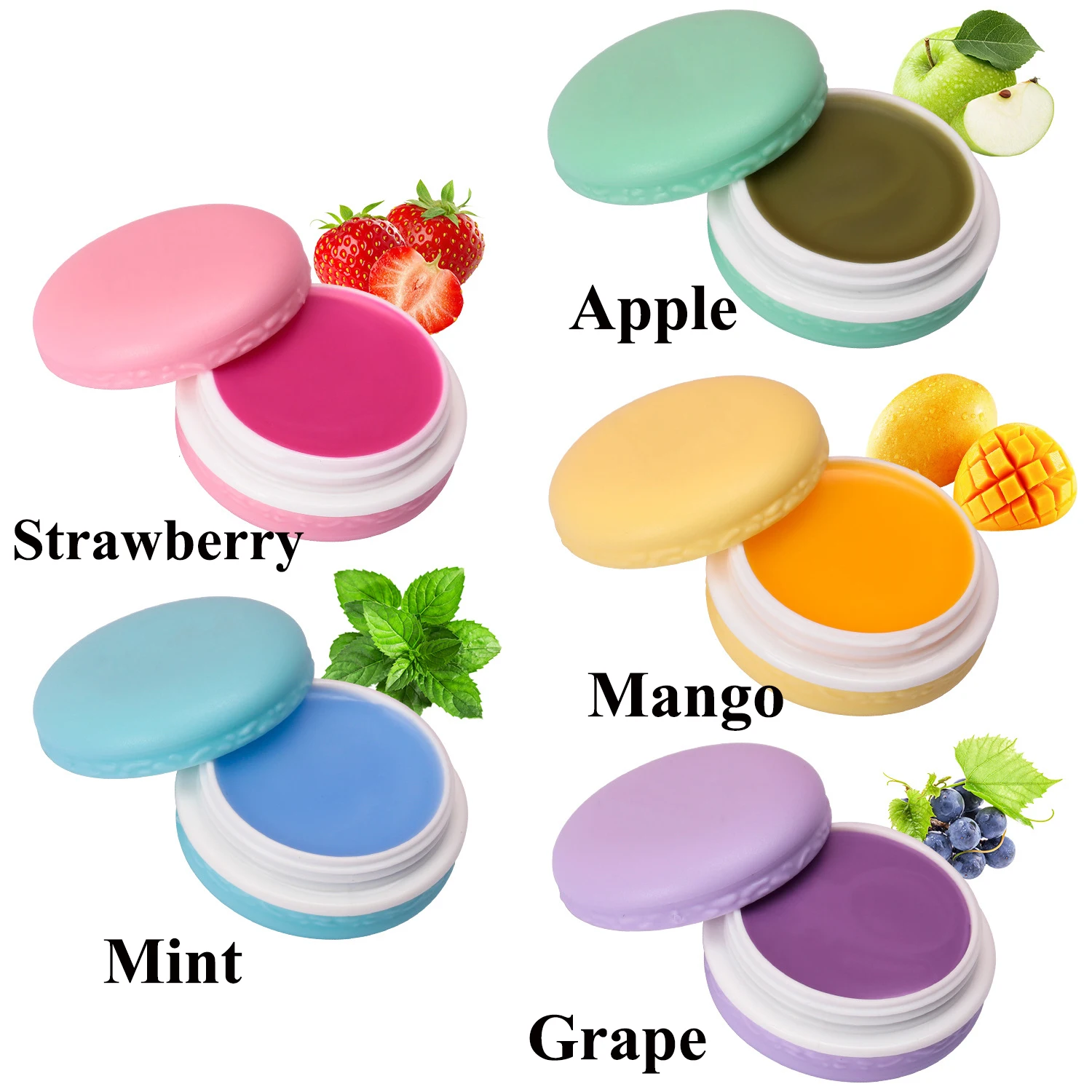 Wholesale vegan cosmetics featuring Macaron fruit-scented translucent lip gloss supplier custom logo