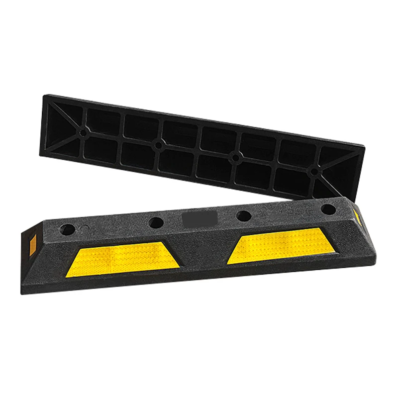 Parking Stopper for Garage Floor, Blocks Car Wheels as Parking Aid and Stops the Tires, acting as Rubber Plastic Parking Curbs