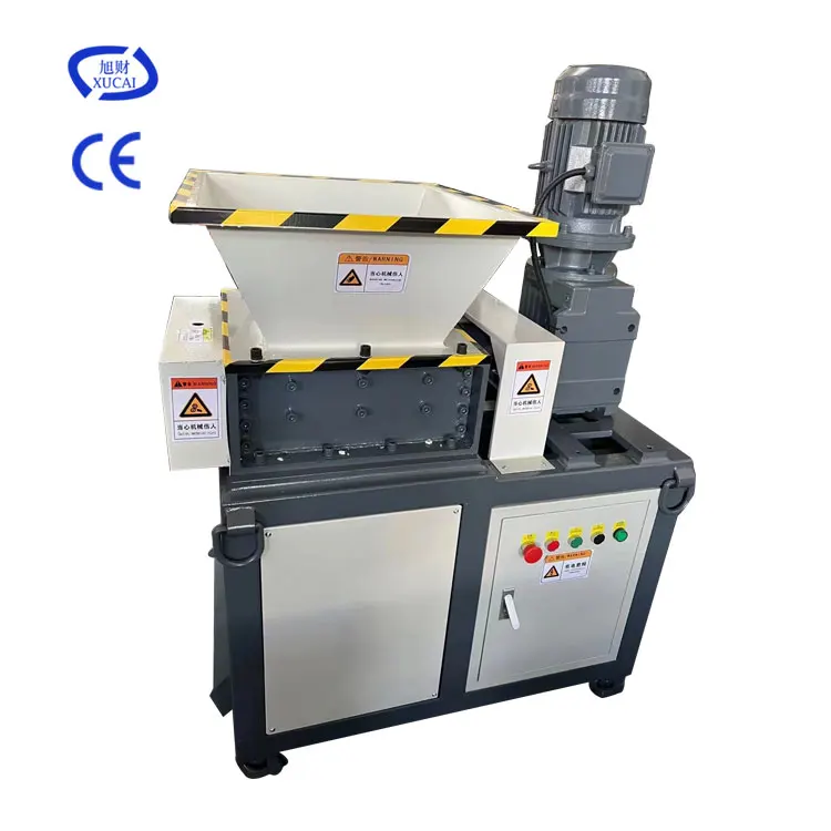 Hot sale small double shaft metal shredder carton box shredding machine waste plastic nylon textile shredder