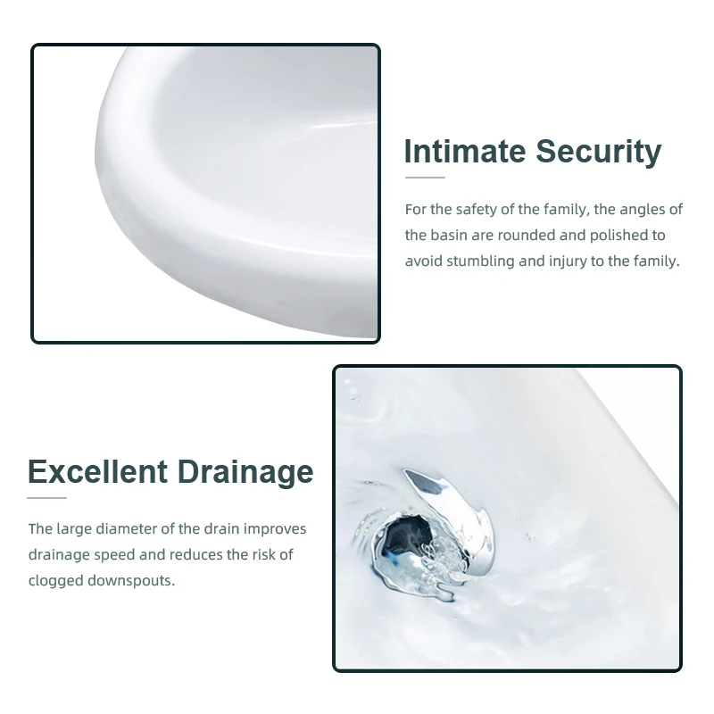 Goodone Small Oval Under Counter One Piece White Ceramic Wash Basin