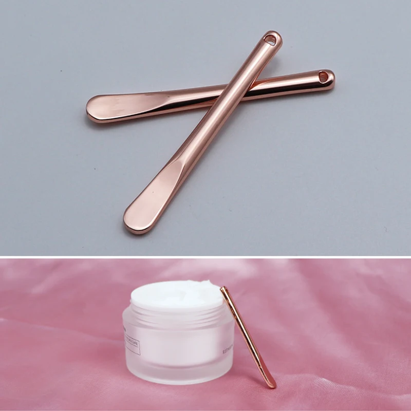In stock private label luxurious zinc alloy eye cream golden spoon mini cosmetics face spatula