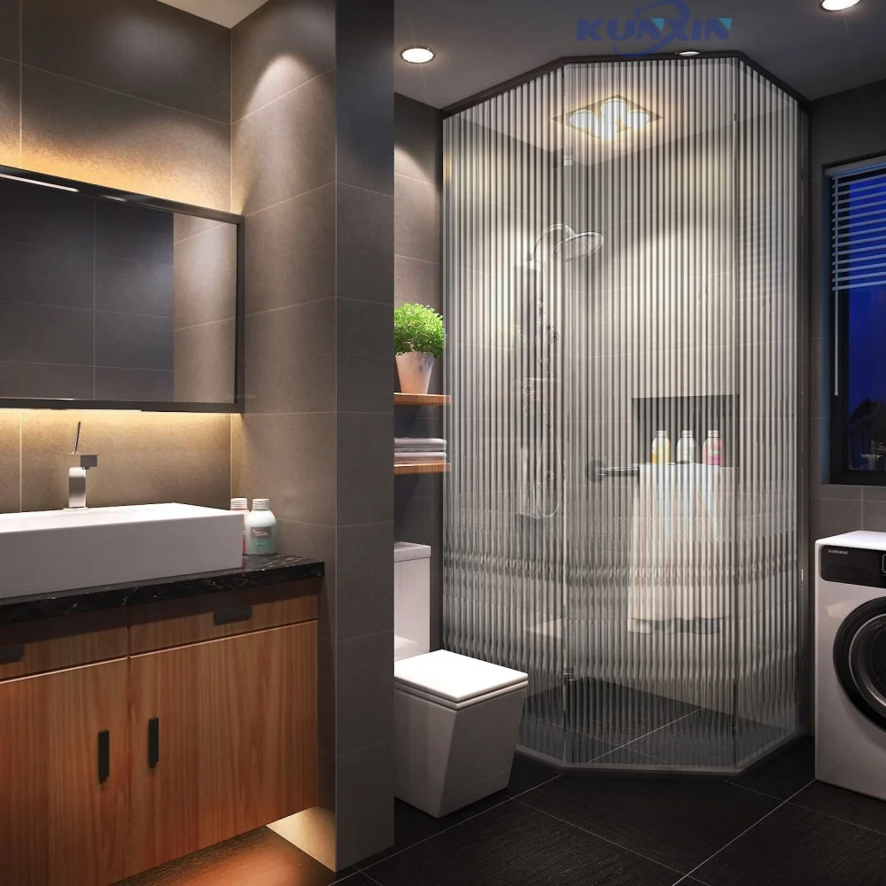 Kunxin 1220x2440mm Decorative Ribbed Texture Acrylic Plastic 1.5mm 2mm 3mm Mini Prism Striped Acrylic Sheet