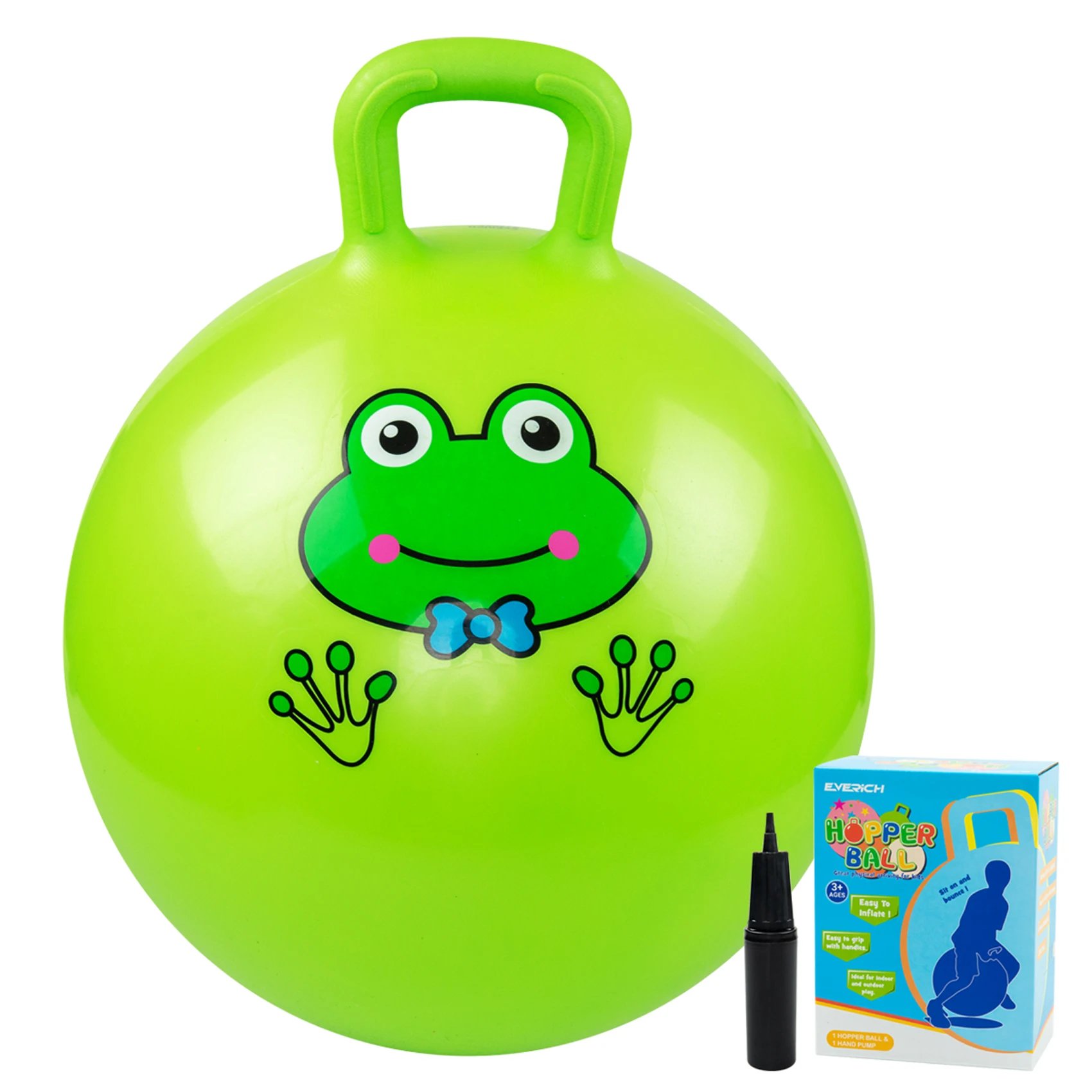 2023 New Factory Direct Jumping Hopper Ball for children green color rubber bouncy ball jumping ball