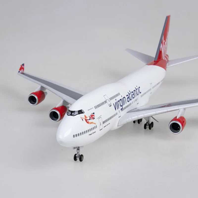 1:150 Scale 47CM Virgin Atlantic Airways Boeing 747-400 Aircraft Model Civil Aviation Passenger Aircraft Simulation Decoration