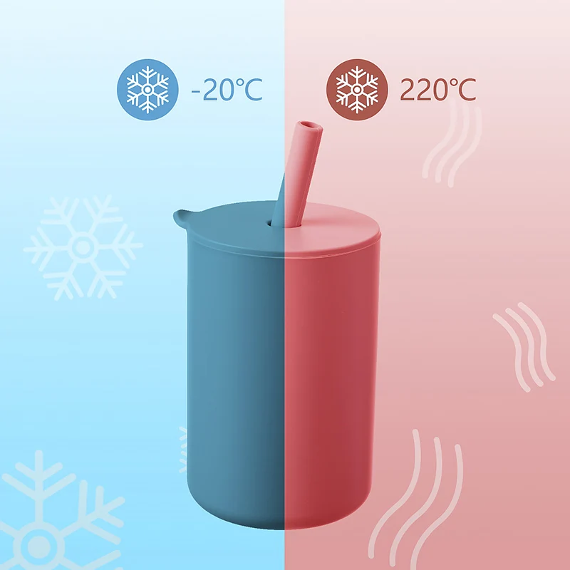 Детская мягкая чашка для воды с рисунком животного, без БФА, силиконовая тренировочная чашка с крышкой