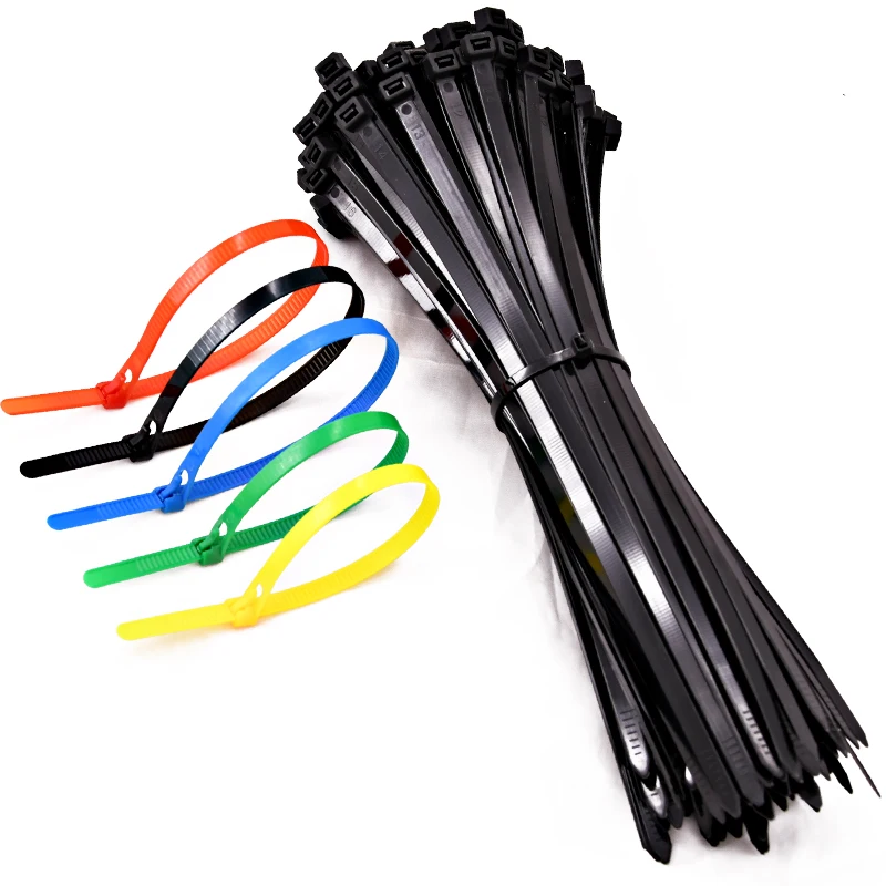 УФ-черный кабельный Стяжка с застежкой-молнией самоблокирующиеся пластиковые полиамидные кабельные стяжки 4,8X350 мм