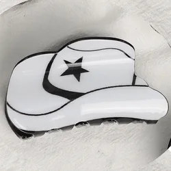 Fashion Western Checkered Leopard Cowboy Hat Boots Claw Clips Fancy Glitter Acetate Acrylic Claw Hair Clips for Women