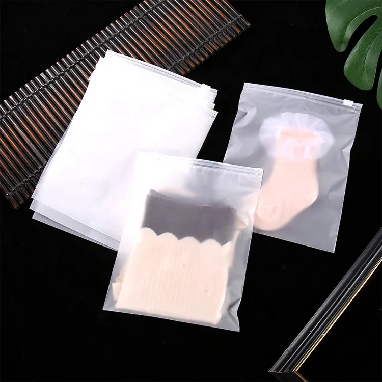 Wholesale Factory Selling Printing Logo Packing Clear Frosted ZipLock Plastic Zipper Custom Zipper Bag For Clothing