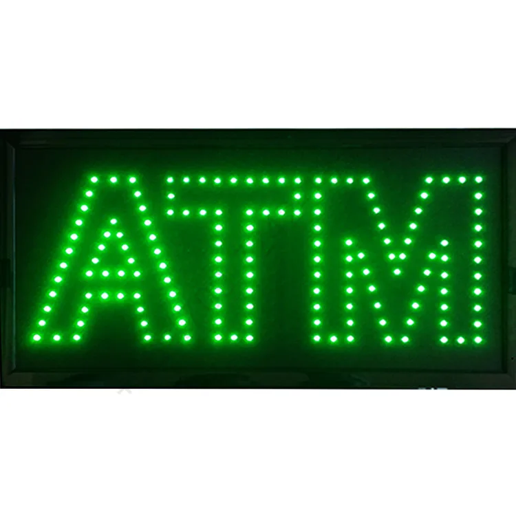 2 lines RGB lights led sign board Led ATM sign custom led signs