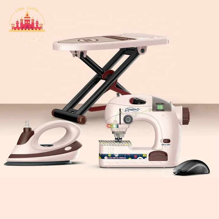 Best quality antique doll size sewing machine kit toy for kids with ironing and large bed board SL10D249