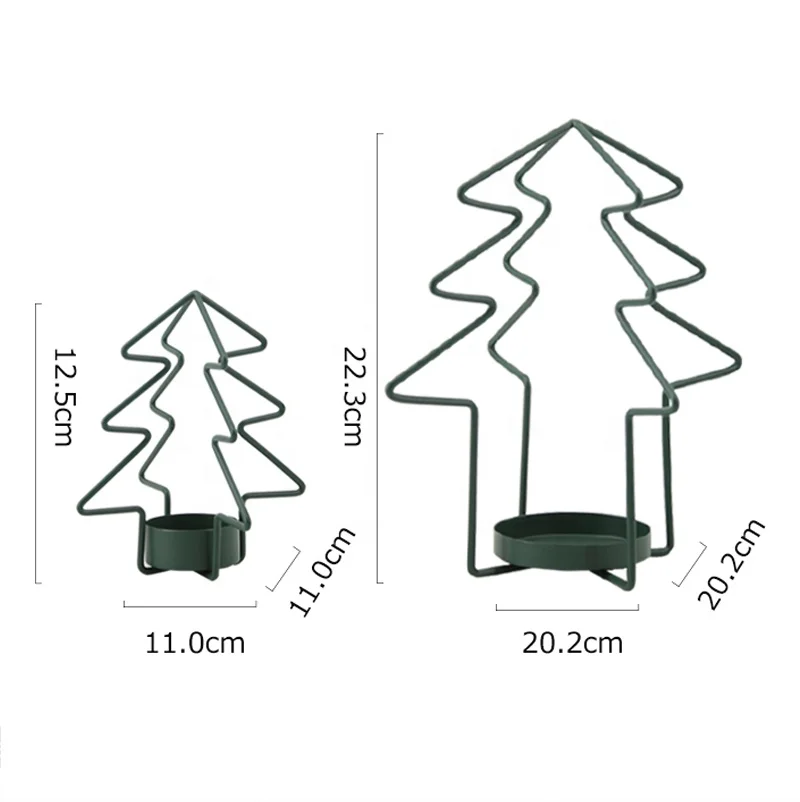 Christmas Metal Candle Holder In Christmas Tree Design For Home And Holiday Decoration Customized Color Candle Holder For Decor