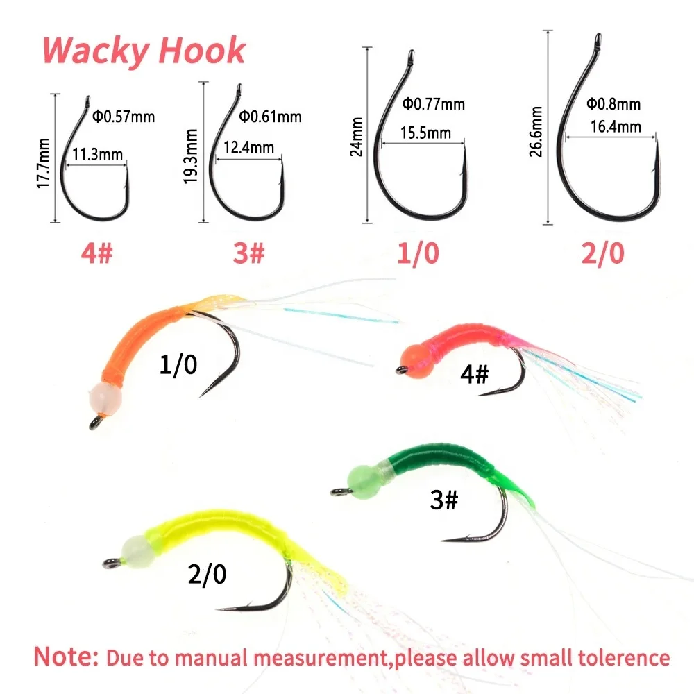 Luminous Bead Head Wet Fly Fishing Flies worm hook Twisted Flash Tinsel Maylar Tinsel Tail For Bass Trout Sea Fishing Lure Bait