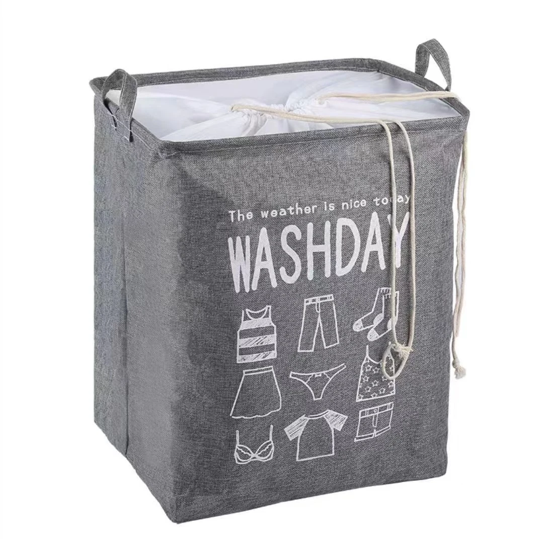 Cotton Collapsible Laundry Basket Storage Baskets for Dirty Clothes Toy Portable Waterproof Laundry Basket