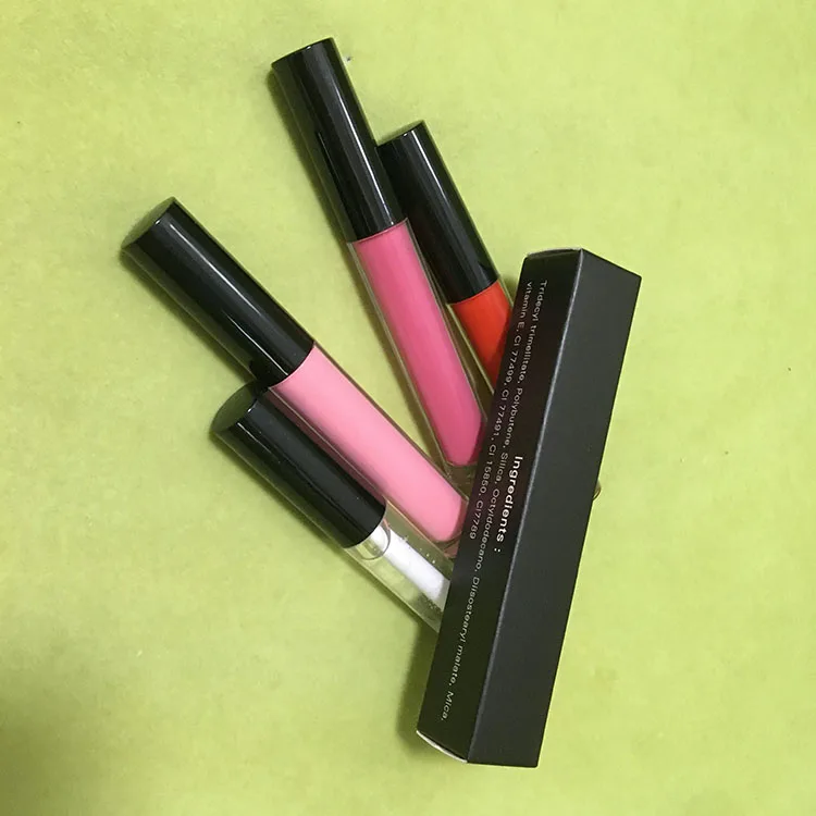 
Ready to ship 50 pieces moq glitter lip gloss private label shiny lip gloss with tube and packaging 