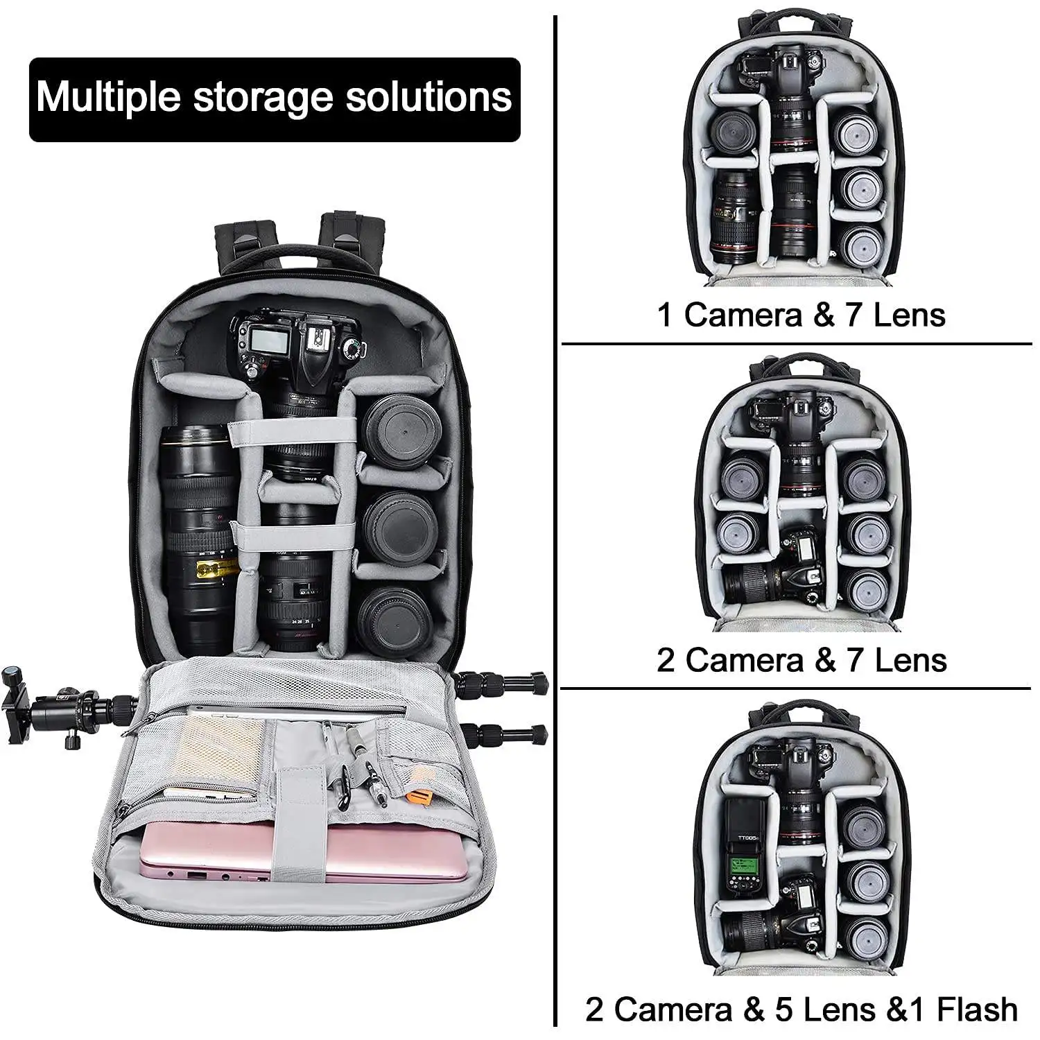 Caden D10 Outdoor Men Travel Shockproof Waterproof Height Quality Large Custom Video Bag Dslr Camera Backpack for Photographers