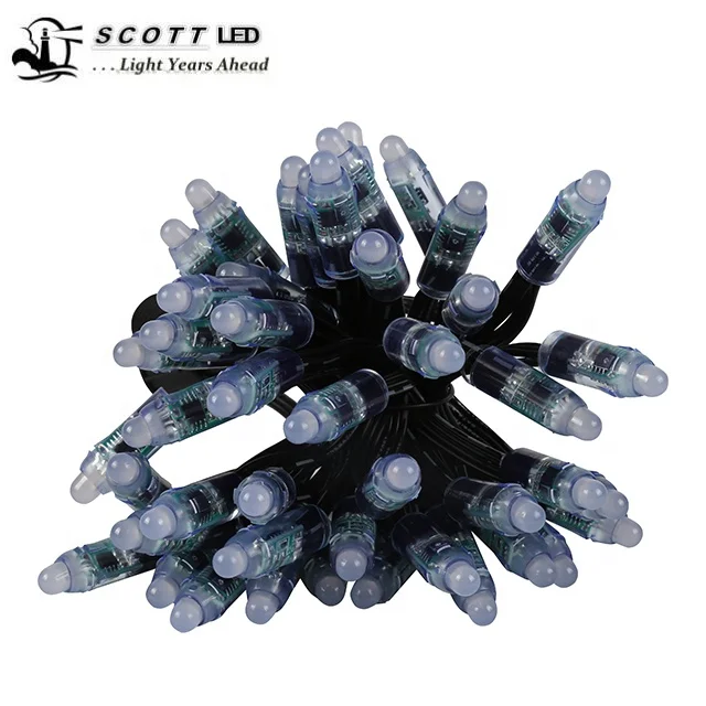 18AWG Wire 100ct a string DC12V 12mm WS2811 addressable RGB led smart pixel node IP68 lights string