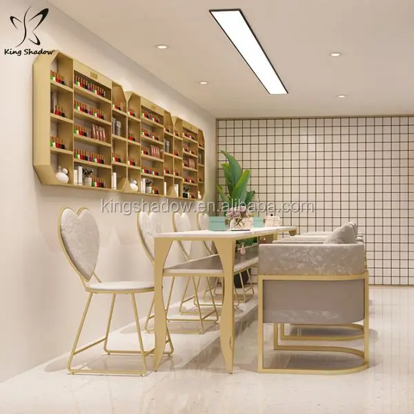 Nail Salon Furniture Pink Manicure Desk Marble Nail Tables Manicure Nail Table