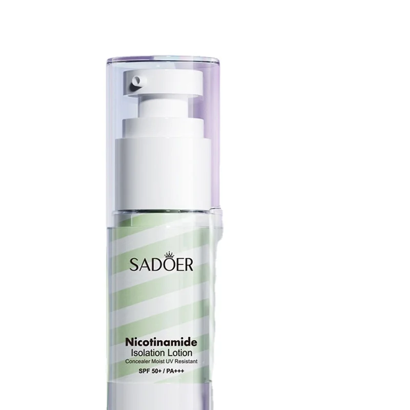 Private Label SADOER Nicotinamide Whitening Isolation Foundation Lotion With SPF 50+ Liquid Foundation Concealer Makeup Primer