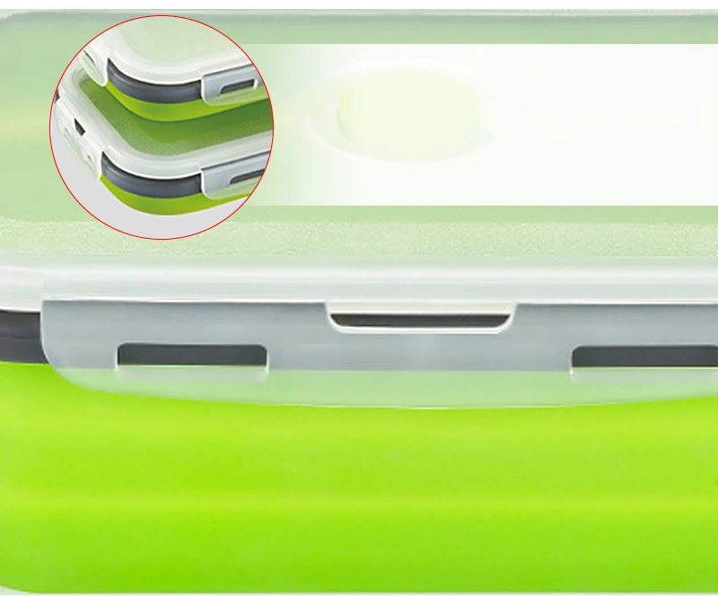
BPA Free Microwave Oven Dishwasher Freezer Safe Leak Proof Collapsible Food Storage Meal Prep Container Silicone Lunch Box 