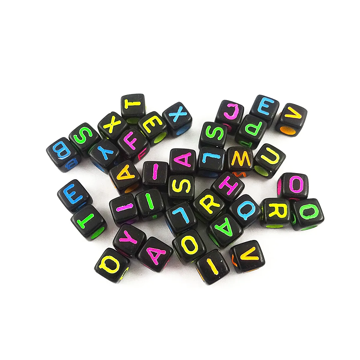 DIY 6mm Acrylic Square Cube Alphabet Letter Beads for Bracelet Jewelry Making