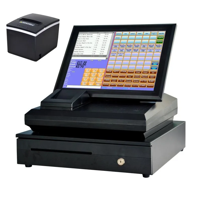 Plug and play кассовый аппарат все в одном 15inch pos-системы сенсорного экрана