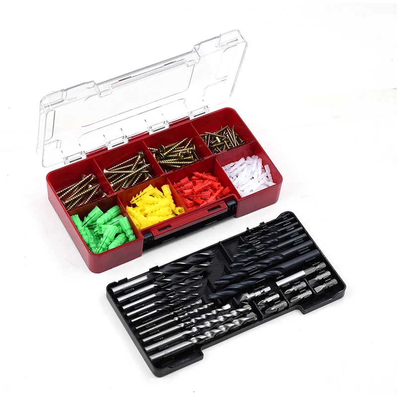 Customized Drills Bits Set HSS Twist Drill Bit Set with Small transparents Covered plastic box packaging
