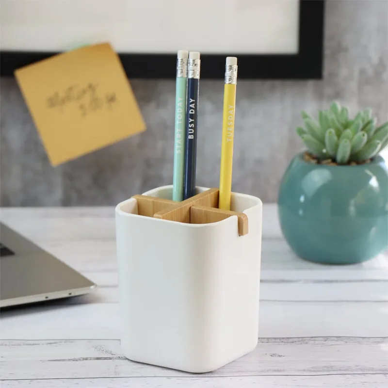 Hot Sale Eco-friendly Bamboo Individual Bathroom Storage Organizer Box Toothpaste holder Toothbrush Stands