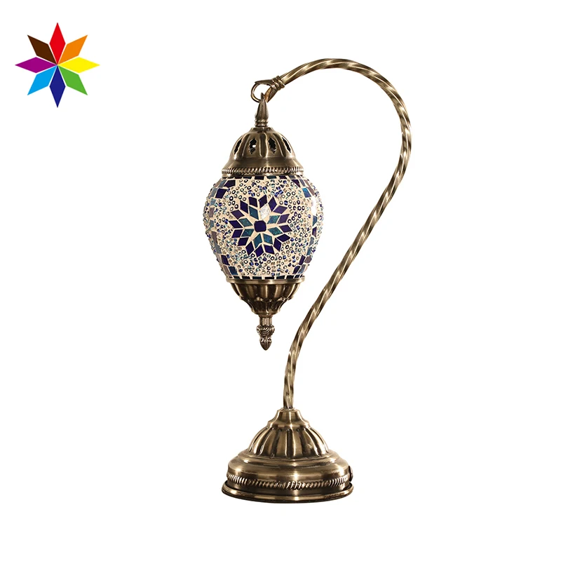 Turkish Lamp Stained Glass Art Mosaic Lamp Retro Hotel Table Arabic Night Lights