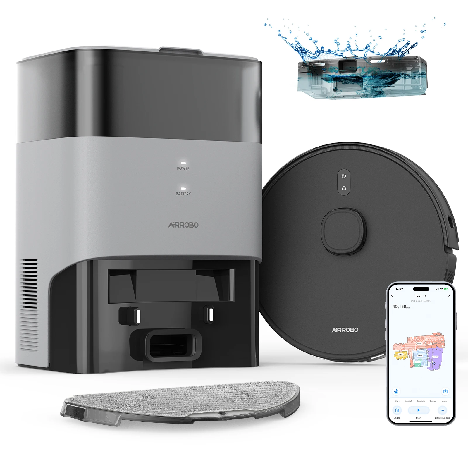AIRROBO T20+ Robot Vacuum Cleaner Fast Shipping Self Emptying Auto Recharge Wet And Dry Vacuum Cleaner for Household Cleaning