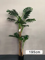 Garden Jungle Decoration Plastic Artificial Palm Trees Bonsai Philodendron Tree For Home Decor