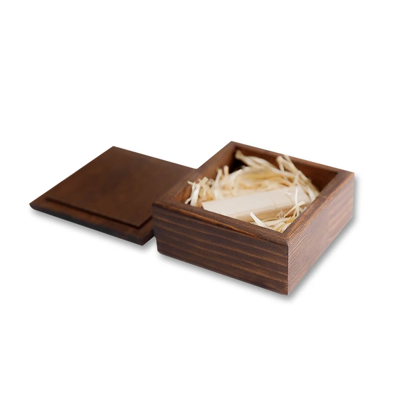 High Quality Customized Logo Walnut Wooden USB Flash Drive Gift Box