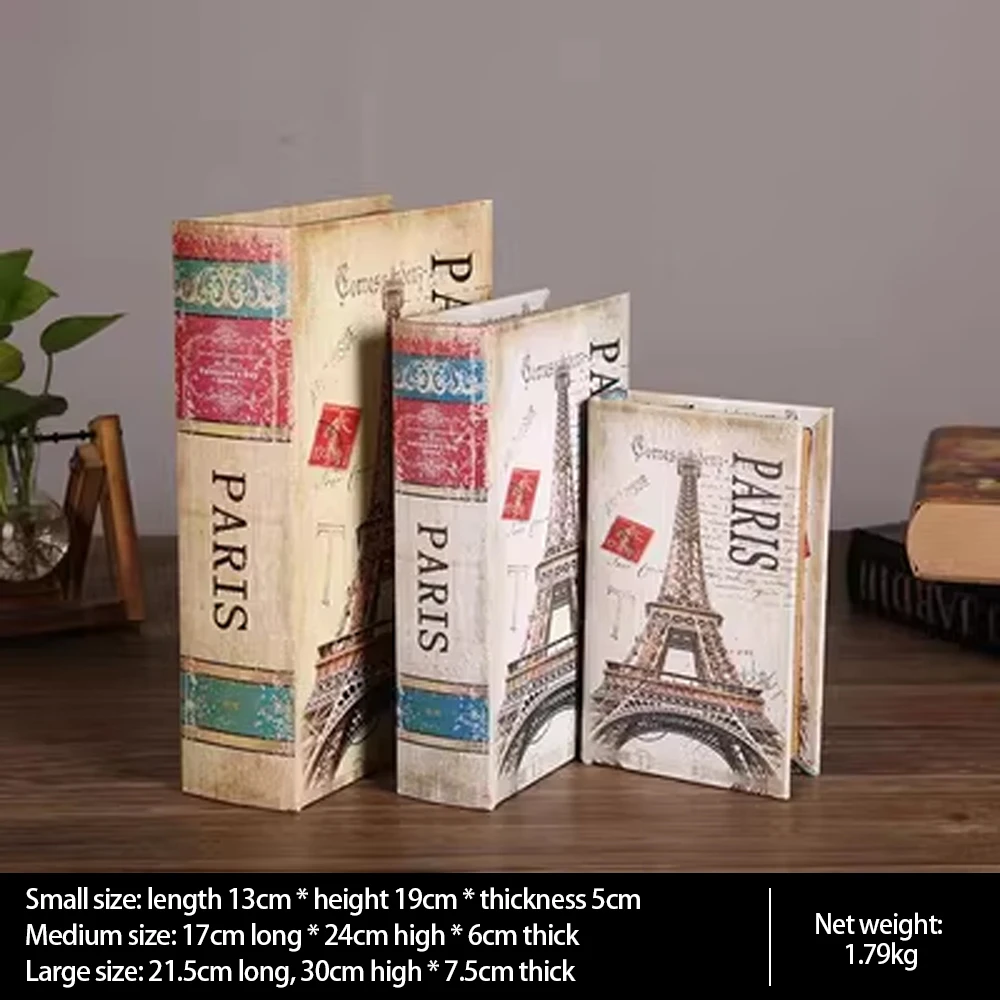 Decorative Books Fashion Box Decoration Faux Storage With Hidden for Bookshelf