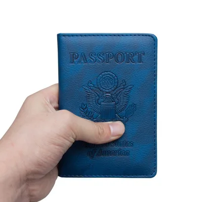 Wholesale custom logo USA embossed High-end   leather travel  passport cover