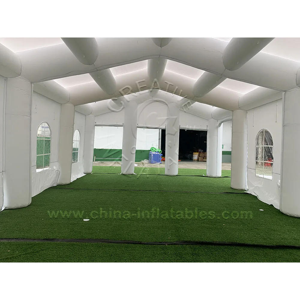 White Large Outdoor Inflatable Party Tent LED Light Inflatable Wedding Tent For event