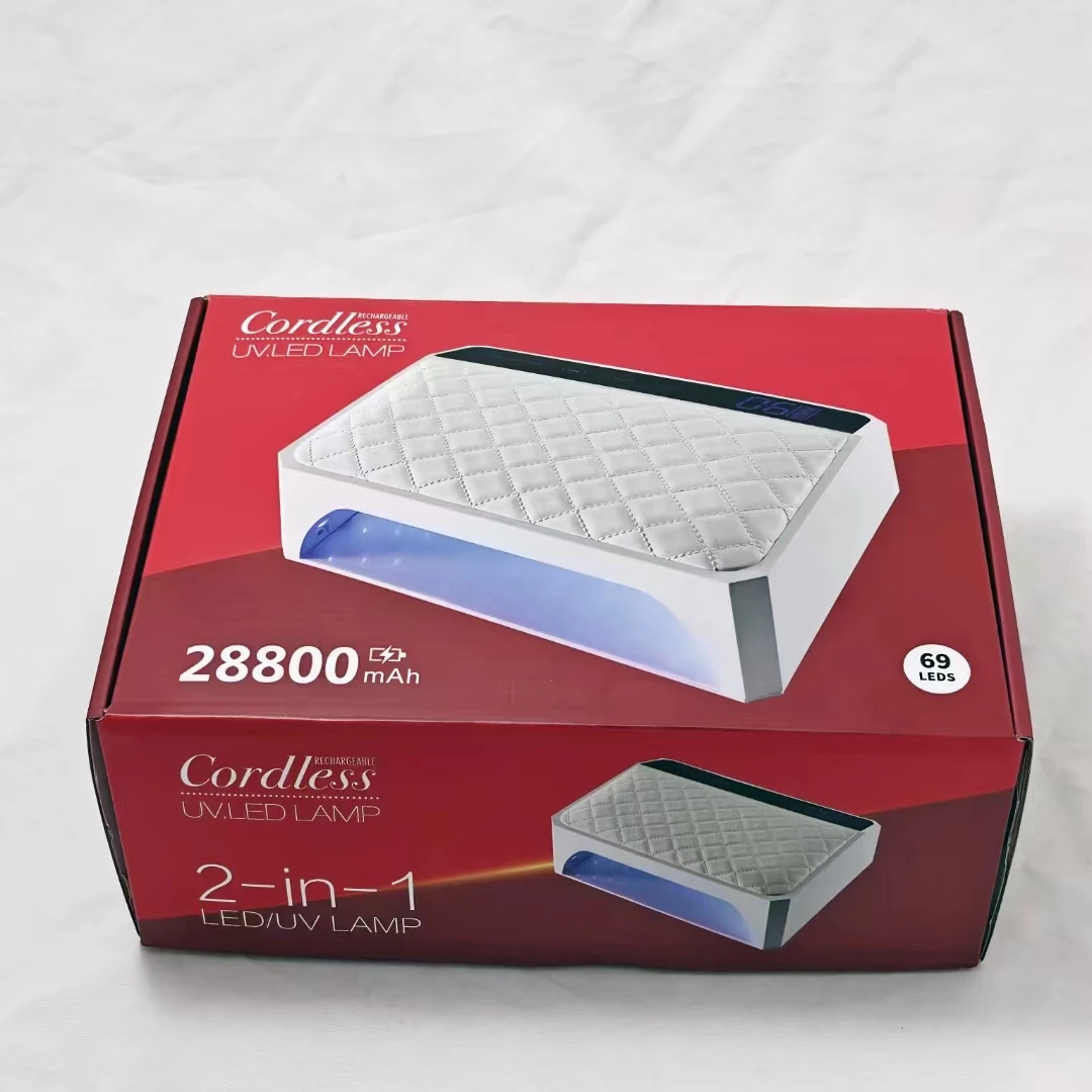 2024 New Professional 178W Rechargeable X40 UV led Nail Lamp Extra Large Space For Two Hands Cordless Nail Cushion Lamp