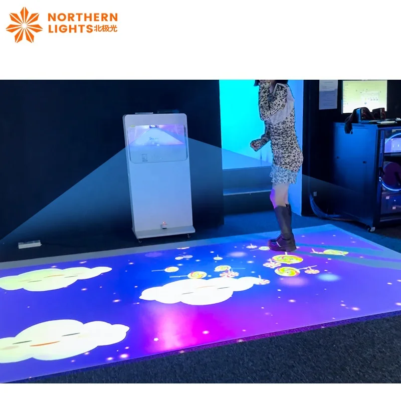 Mobile Floor Projector 3D Advertising Display Equipment Movable Interactive Ground