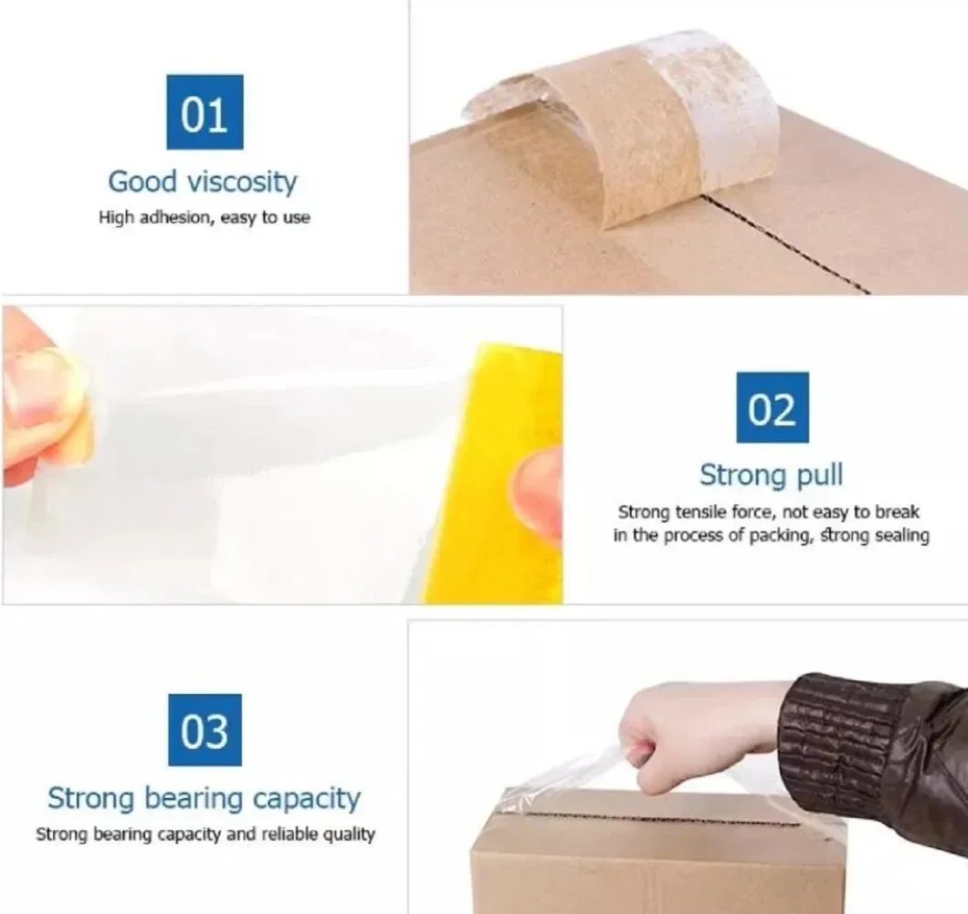 Factory Manufacturing Self Adhesive Tape Plastic Bopp Packing Tape Clear Packaging Shipping Transparent Mailing Tape