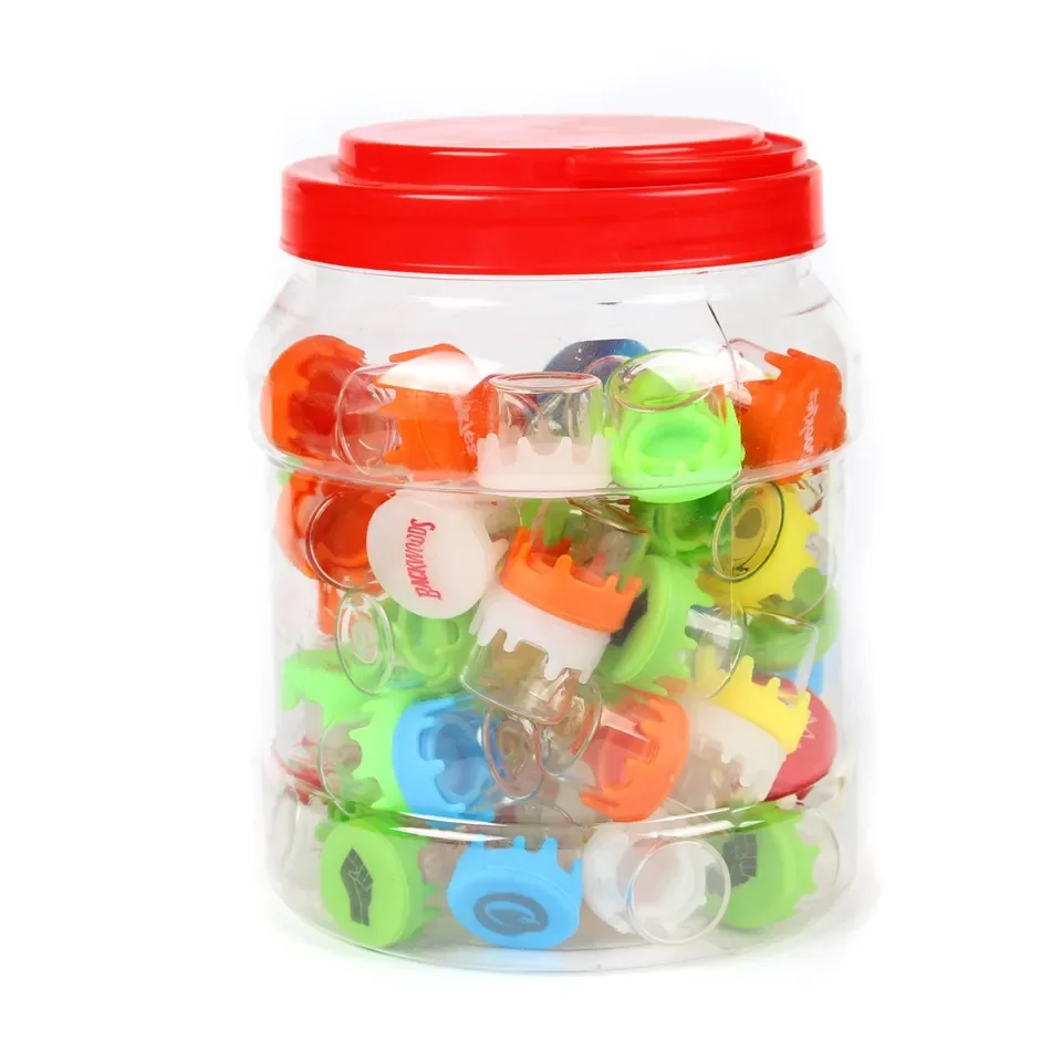 Hot Sale High Quality Colorful Smoking Glass Spice Jar With Silicone Lid