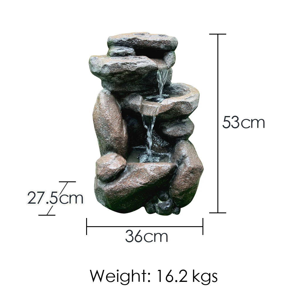 Chinese supplier fiberglass stone design rock waterfall garden outdoor water fountain for promotion