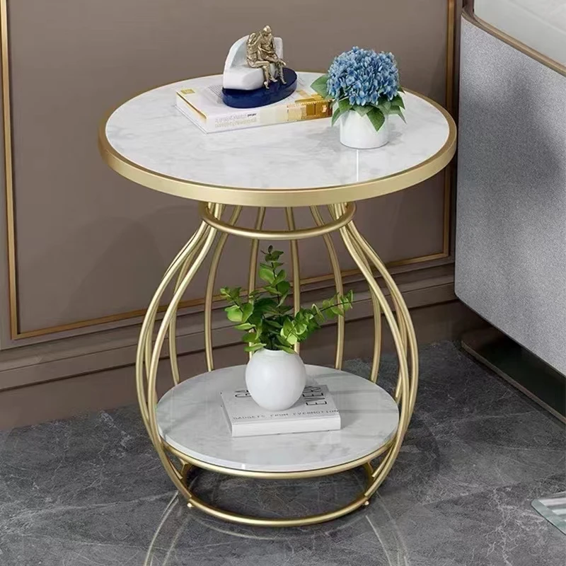 Factory Direct Sell Metal Coffee Table Small Round Bed Room Side Table Living Room  Low Height Stainless Steel End Table