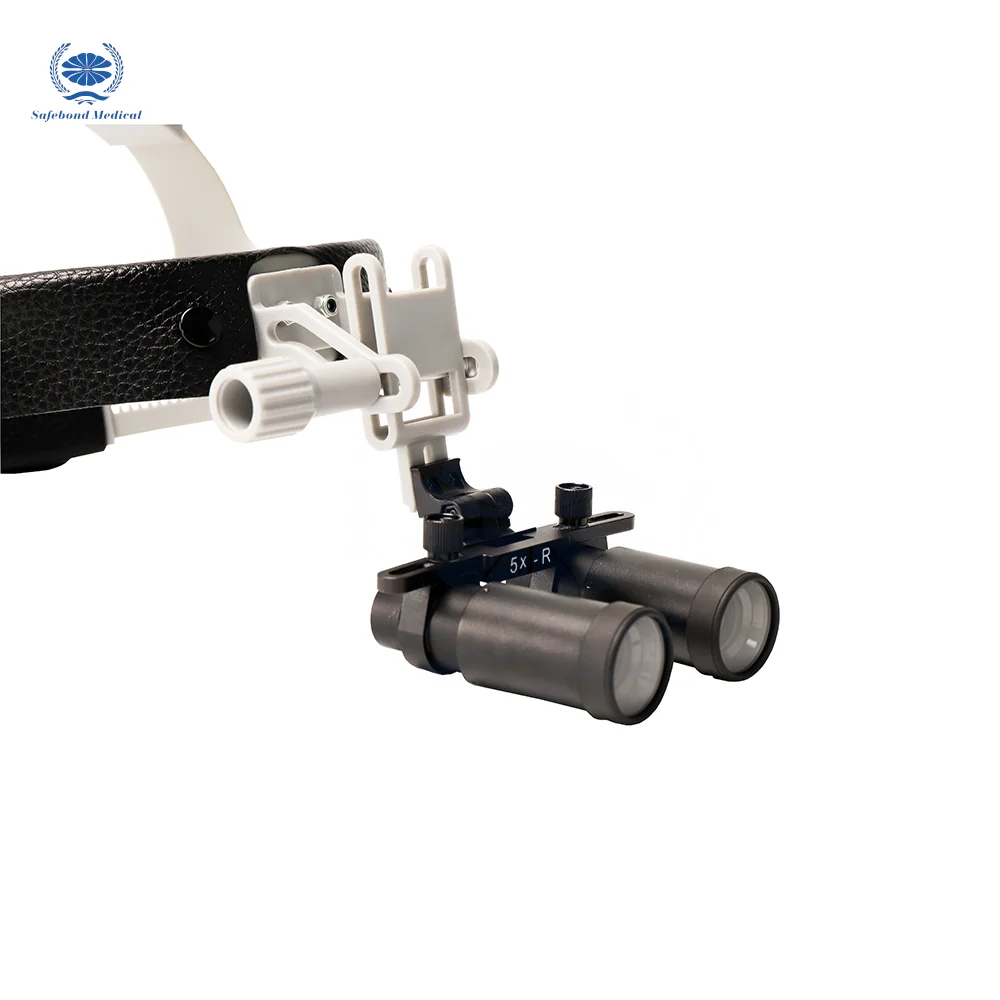 Medical head-mounted adjustable 5x magnifying glass dental headlight binocular magnifying glass