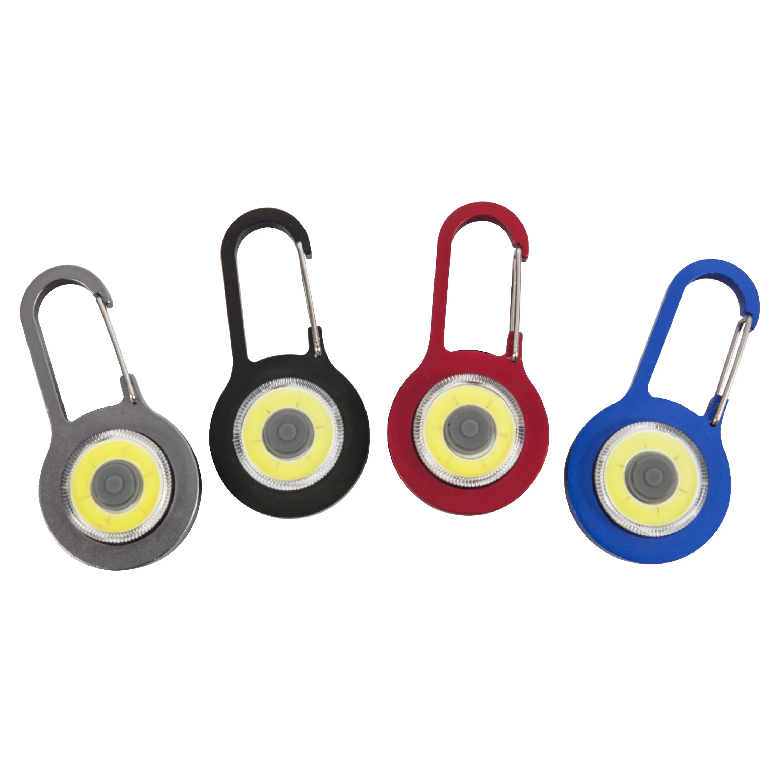 Multi Colored Mini COB Keychain Flashlight with Carabiner Plastic Led Flashlight Keychains Promotional Light Key Chain