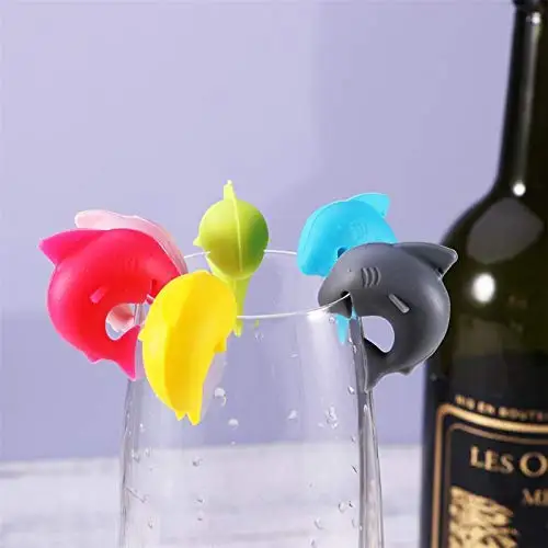 Shark silicone alcohol markers wine accessories gift set for glass cup